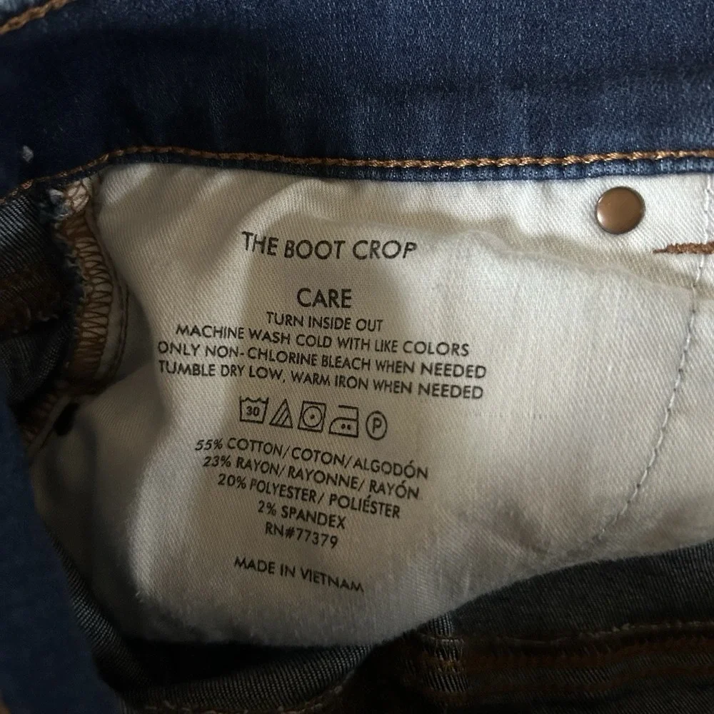 Ann Taylor The Boot Crop‎ Jean Size 4 Dark Blue Jeans Bootcut Classic Denim EUC